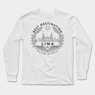 Lima Minimal Badge Design Long Sleeve T-Shirt